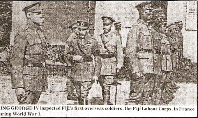 King George V inspecting Fiji Labour Corps